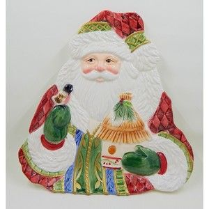 Fitz and Floyd Santa's Forest Friends Santa Canape Appetizer Plate